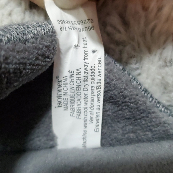 ISOTONER Women's Heathered Grey Slip-on Slippers-96048 Ash-NWOT-Sz 7/8 - Picture 10 of 10